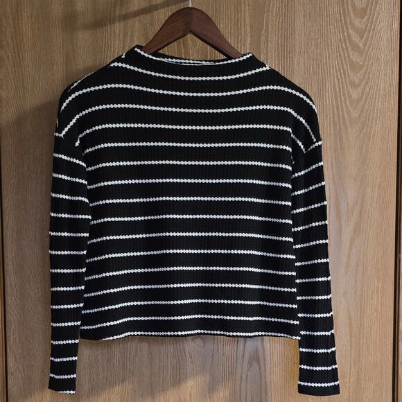 Anthropologie Sunday In Brooklyn Waffle Knit Striped Top - Picture 1 of 10